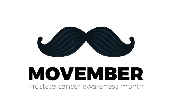 Muoversi uomini salute uomo prostata cancro novembre consapevolezza mese vettoriale baffi — Vettoriale Stock