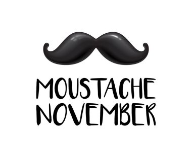 Movember erkekler sağlık erkek prostat kanseri Kasım farkındalık ay vektör bıyık
