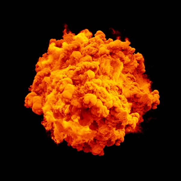 Måla pulver orange färg explosion partikel damm moln splash abstrakt textur bakgrund — Stockfoto