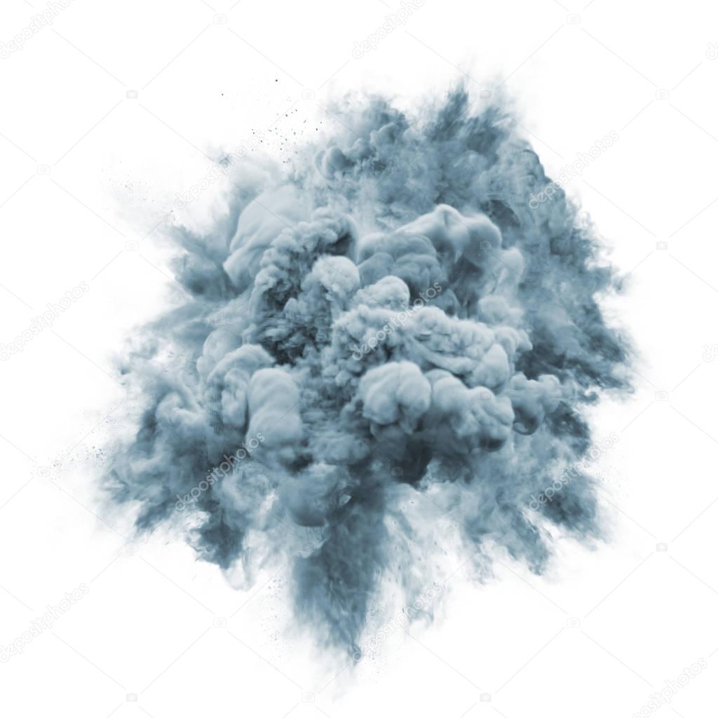 Paint powder gray color explosion particle dust cloud splash abstract texture background