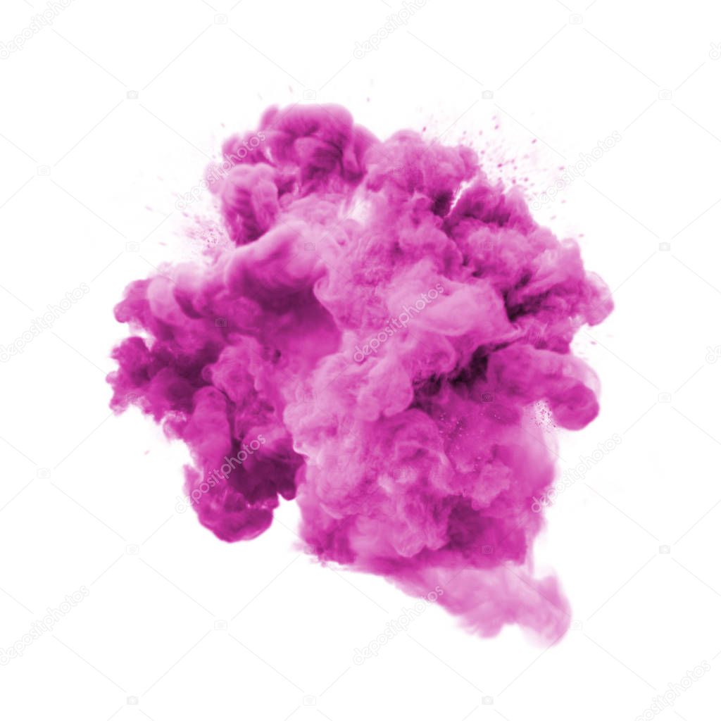 Paint powder pink color explosion particle dust cloud splash abstract texture background