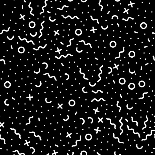 Soyut kaotik geometrik desen nokta, çizgi daire sorunsuz vektör Memphis karo tasarımı