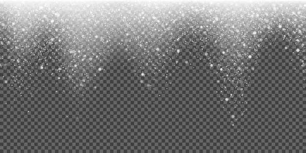 Sneeuw vallen glinsterende snwoflake lichte vector winter glitter deeltjes Kerstmis fonkelende achtergrond — Stockvector