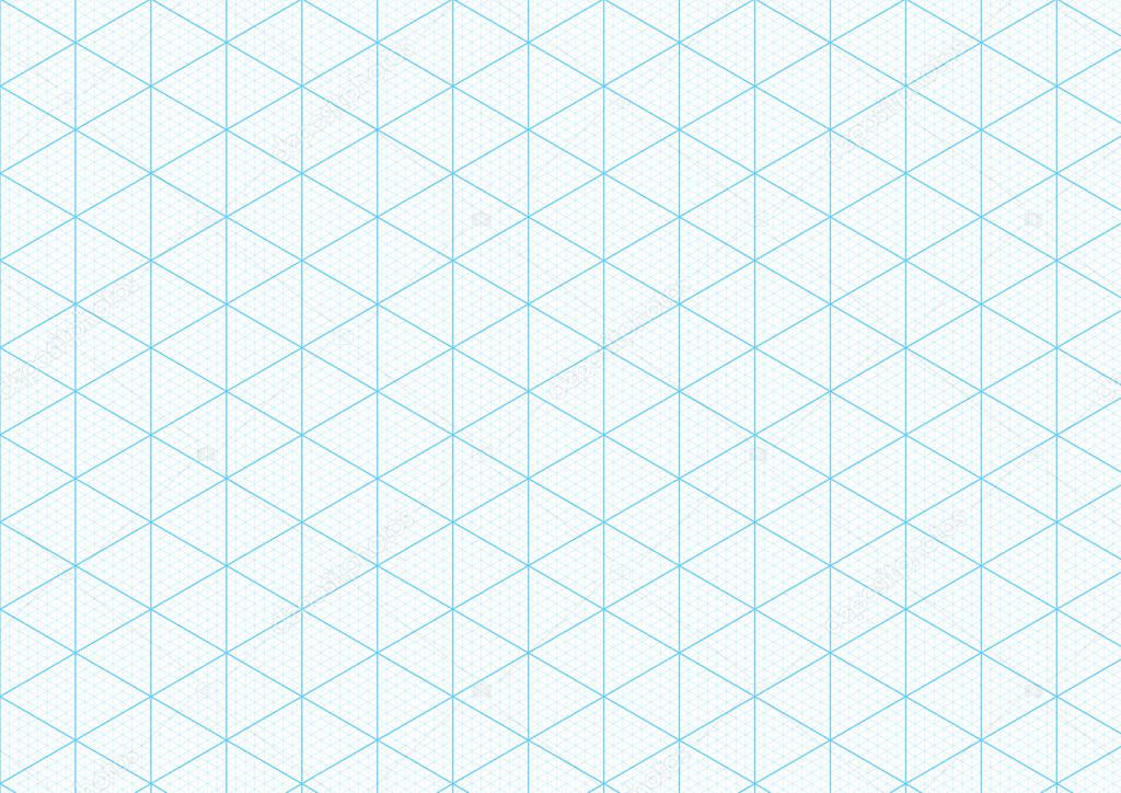 Isometric graph paper background plotting triangular vector ruler line grid engineering drawing