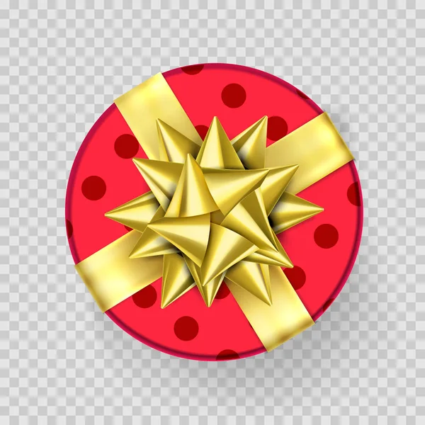 Різдвяна подарункова коробка представляє червону золоту стрічку лук обгортковий візерунок Вектор ізольовано — стоковий вектор