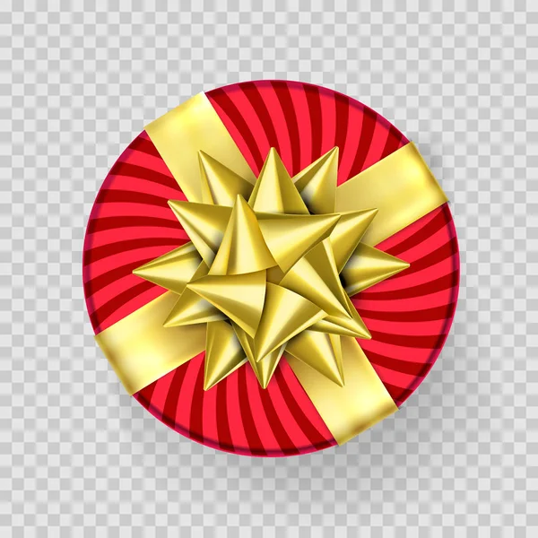 Boîte cadeau de Noël cadeau ruban d'or rouge motif d'emballage vecteur isolé — Image vectorielle