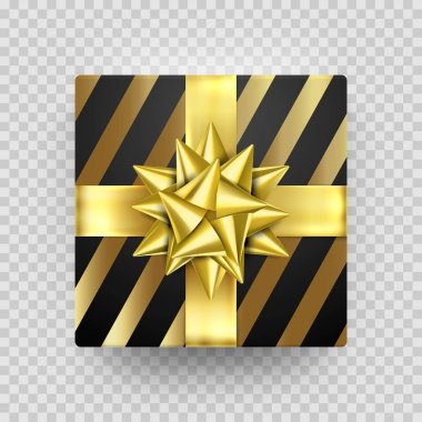 Tasarlamak vektör izole kaydırma Noel hediye kutusu altın mevcut altın şerit yay