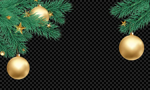 Weihnachten Neujahr Grußkarte Hintergrund Vorlage goldene Sterne Konfetti Geschenk Geschenke Dekorationen — Stockvektor