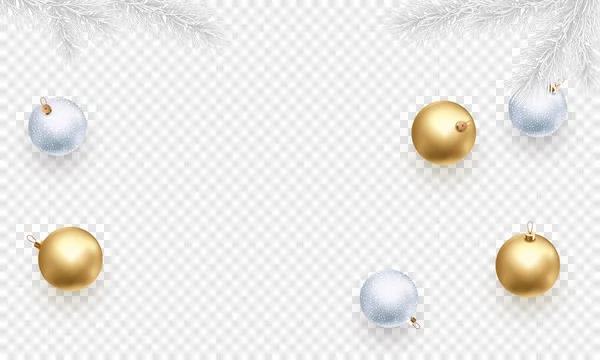 Navidad Año Nuevo tarjeta de felicitación fondo plantilla estrellas de oro regalo de confeti presenta decoraciones — Vector de stock