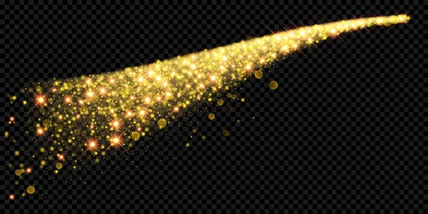 Natal feriado dourado brilho trilha onda fundo vetor ouro luz brilho efeito modelo — Vetor de Stock