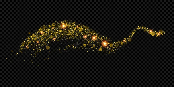 Різдвяні свята золотий блиск трейл хвиля фон вектор золотий світло блищить ефект шаблон — стоковий вектор