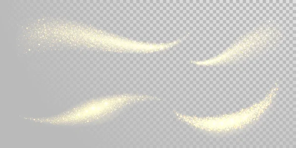Vánoční prázdniny zlaté třpytky světelné vlny pozadí šablony šumivé zlatých částic a lesklé konfety efekt. Vektor třpytivý lesk vlna pro nový rok nebo vánoční moderní bílý design — Stockový vektor