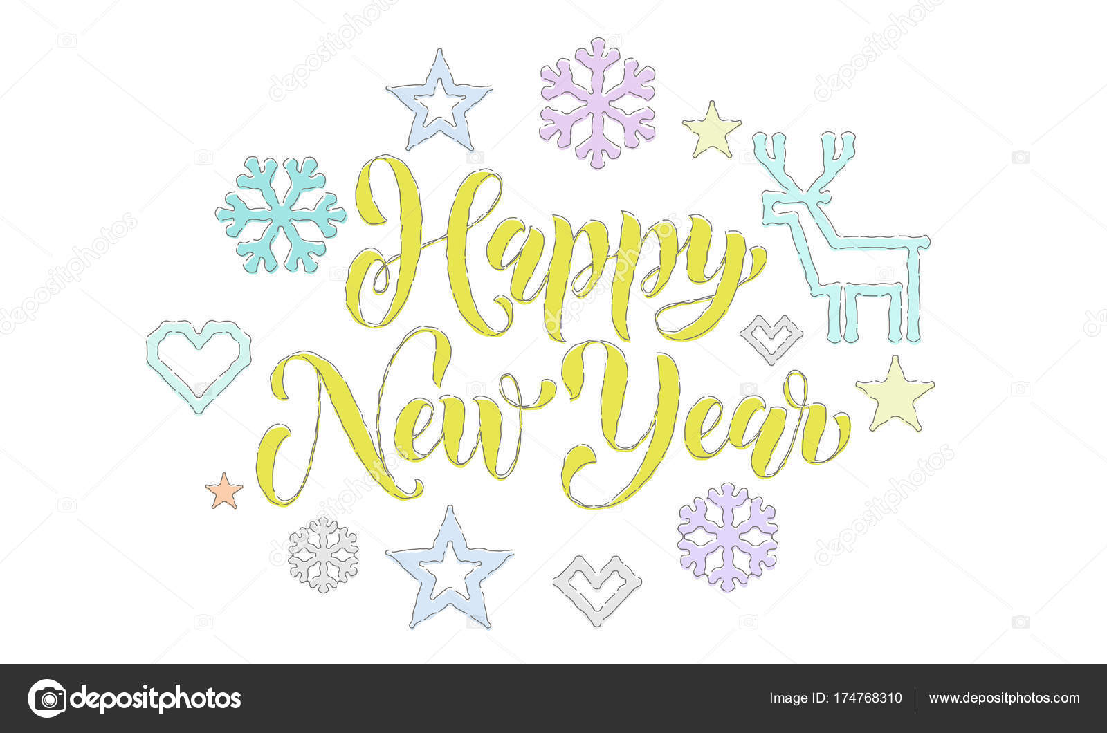 Happy New Year Embroidery Font And Knitted Decorations For Holiday Greeting Card Design Vector Christmas Calligraphy Text Deer Or Snowflake And Star Decoration Knitting On White Xmas Background Vector Image By C Happy New Year Embroidery Font And Knitted Decorations For Holiday Greeting Card Design Vector Christmas Calligraphy Text Deer Or Snowflake And Star Decoration Knitting On White Xmas Background Vector Image By C