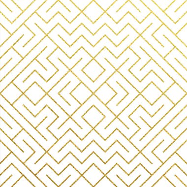Soyut altın glitter mesh dokusu ile altın geometrik desen arka plan. Vektör sorunsuz süslü geometri desen rhombus ve metal satır düğüm lüks altın süslü beyaz zemin tasarımı için