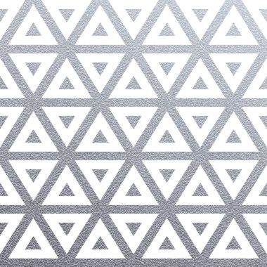 Soyut geometrik gümüş seamless modeli glitter dokulu beyaz arka plan üzerinde üçgen. Sorunsuz döşeme veya modern bir ortam kumaş renk örneği tasarım şablonu için gümüş pırıltılı süs vektör