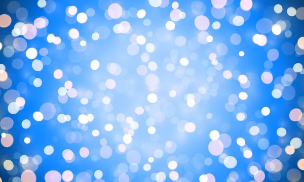 Leichter Glanz funkelnder Konfetti-Glitzereffekte auf blauem Hintergrund. Vektor glänzende Bokeh-Lichter für Weihnachten oder Geburtstag Hintergrunddesign-Vorlage. magisch glitzerndes Glühen mit Linsenschlag weißes Licht — Stockvektor