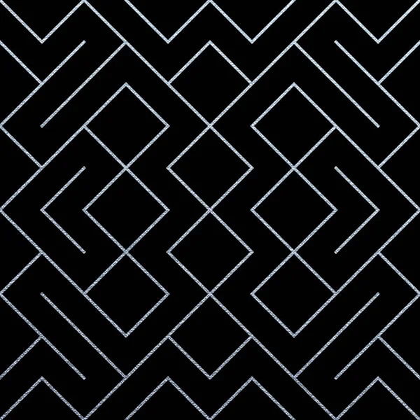 キラキラ テクスチャと銀の抽象的な幾何学的なパターンの背景。高級黒銀の華やかな背景デザイン テンプレートのベクターのシームレスなパターンまたは菱形と金属のライン ノード メッシュします。 — ストックベクタ