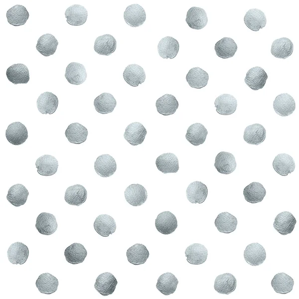 Silver Glitter Paint Brush Circle Dot Fläckar Mönster Abstrakta Dab — Stockfoto