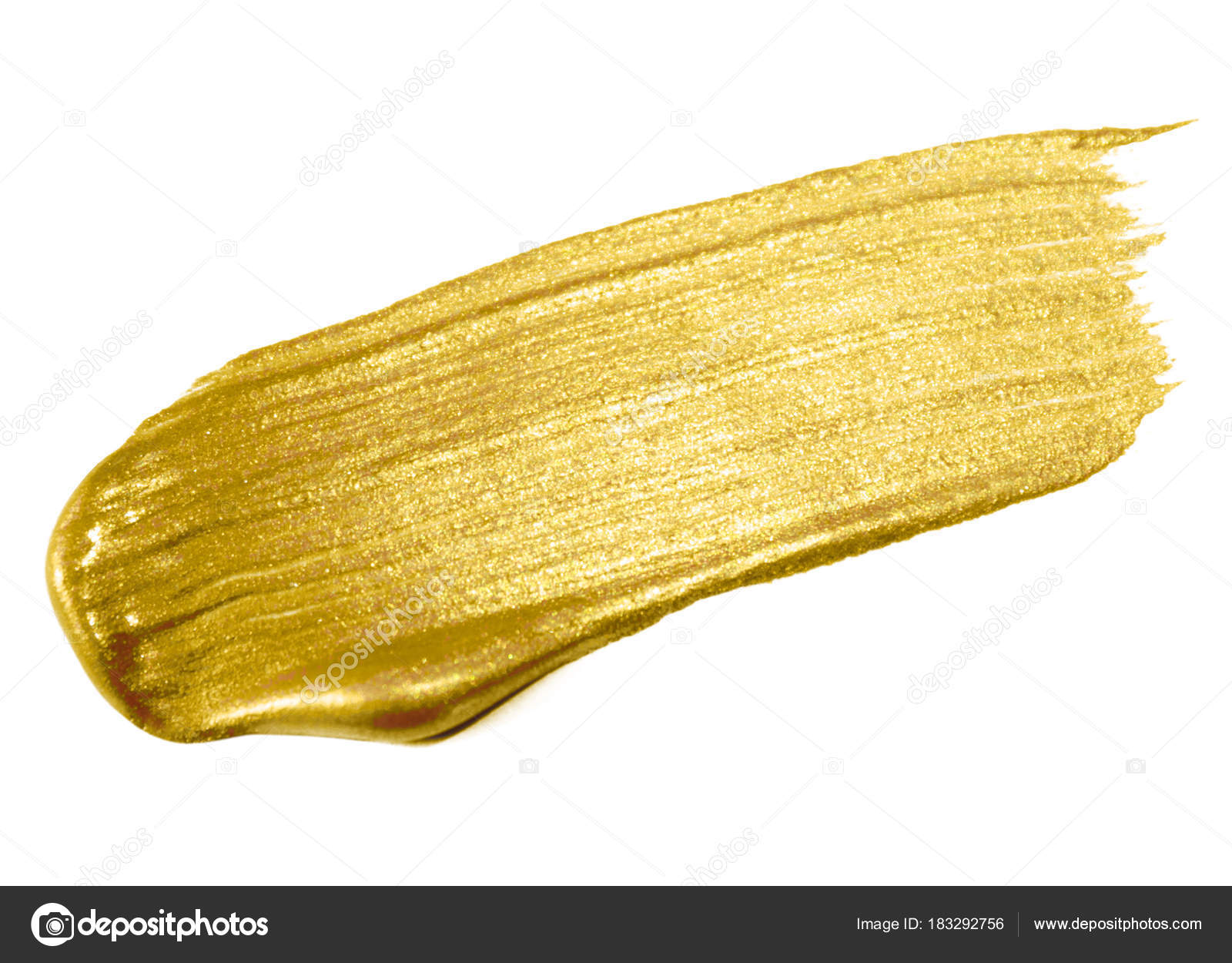 Goldfarbe Pinsel Banner. Acryl-Goldschmierfleck auf weißem Hintergrund.  Glanz abstrakt detailliert Gold glitzernd strukturierte nasse Farbe Strich  für Party Einladungskarte Design-Vorlage - Stockfotografie: lizenzfreie  Fotos © ronedale 183336922