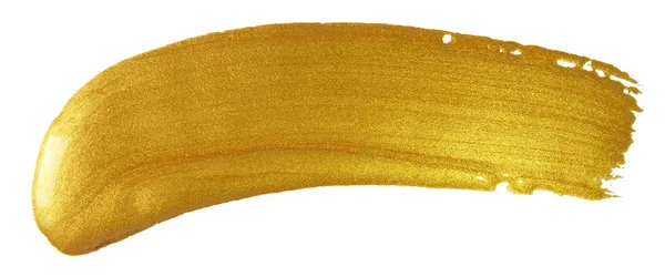 Χρυσό χρώμα πινελιάς επίχρισμα. Ακρυλικό χρυσό χρώμα λεκές σε λευκό φόντο. Αφηρημένη χρυσό αστραφτερό δέρμα σαγρέ γυαλιστερή εικόνα ως στοιχείο του σχεδιασμού για την πρόσκληση, γάμο ή bithday πρότυπο κάρτας — Φωτογραφία Αρχείου