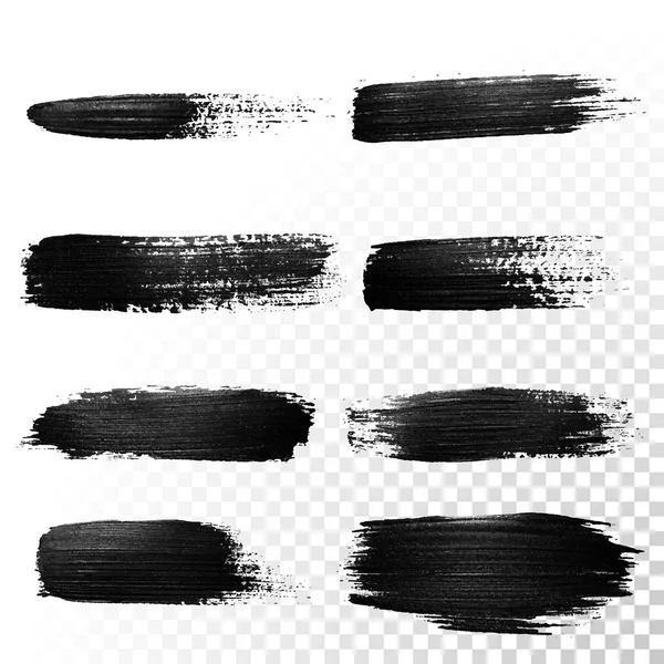 Černý Fix akvarel tahu štětce. Vektor olejová barva kvaš — Stockový vektor