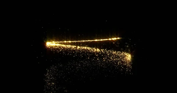 Χρυσό σπείρα glitter με φως σπινθήρες, Χριστούγεννα και το Νέο Έτος διακοπές μαγεία φόντο λάμψη. Αφηρημένο χρυσό αστέρι φως και glittery κομφετί σπιράλ με μαγικό λαμπερό μονοπάτι λάμψη — Φωτογραφία Αρχείου