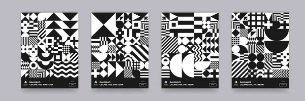 Fond Abstrait Motif Géométrique Cercle Vectoriel Bauhaus Design Art Triangle — Image vectorielle
