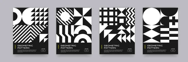 Abstract Geometric Shapes Pattern Background Bauhaus Art Design Trendy Modern — Stock Vector