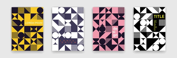 Abstract Geometric Shapes Pattern Bauhaus Minimal Art Design Background Modern — Stock Vector