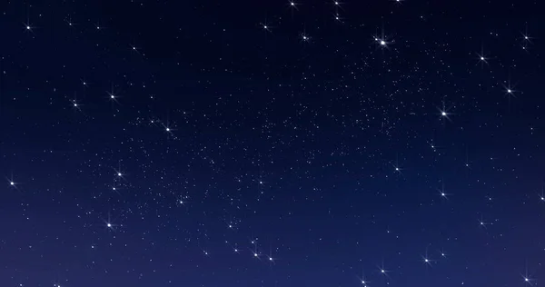 Estrelas Céu Noite Estrelada Fundo Azul Escuro Com Estrelas Brilham — Fotografia de Stock