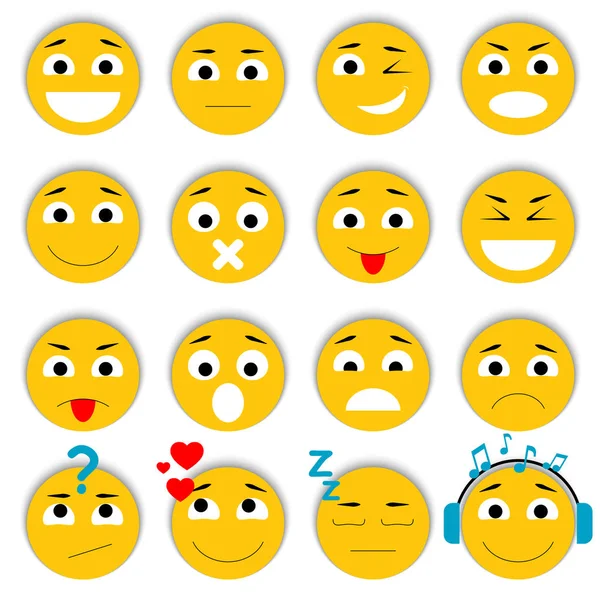 Ensemble d'émoticônes. Pack d'icônes souriantes . — Image vectorielle