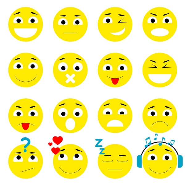 Satz von Emoticons. Smiley-Symbole verpacken. — Stockvektor