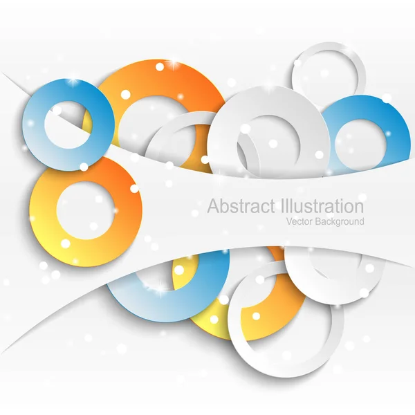 Abstract background with colorful paper circles. — Stock Vector