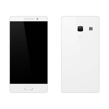 Beyaz arka plan, cep telefonu dokunmatik ekran ile izole Smartphone.