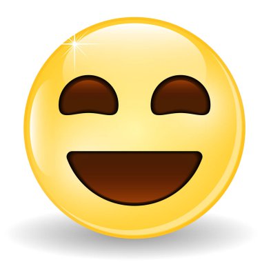 İfade gülüyor. Gülümseyen Emoji. İfade simgesi.