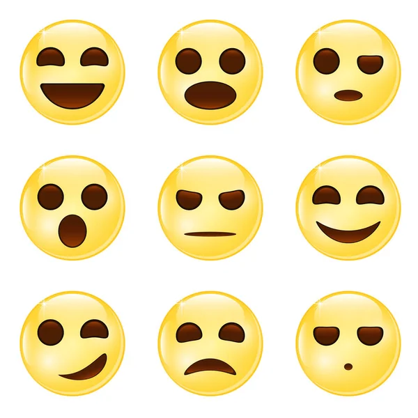 Conjunto de Emoticonos. Conjunto de Emoji. Iconos emoticonos . — Vector de stock