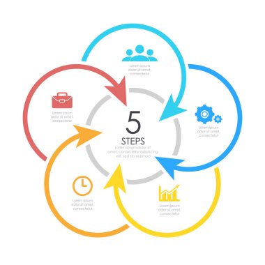Yuvarlak Infographic öğe anahat.