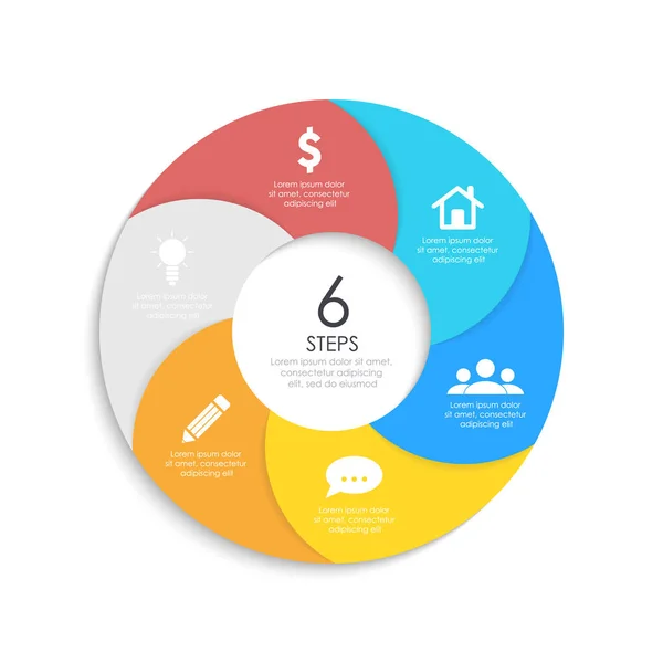 Modelo Infográfico Espiral Redondo Para Diagrama Círculo Opções Web Design — Vetor de Stock