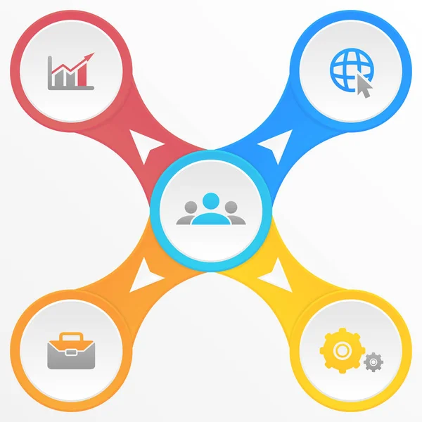 Vorlage Infografik Mit Elementen Schritten Optionen Teilen Oder Prozessen Für — Stockvektor