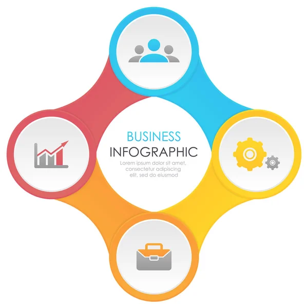 Инфографика Шаблона Элементами Шагами Опциями Частями Процессами Предназначен Бизнеса Веб — стоковый вектор