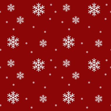 Kar taneleriyle kusursuz bir Noel deseni. Vektör tatil dokusu.