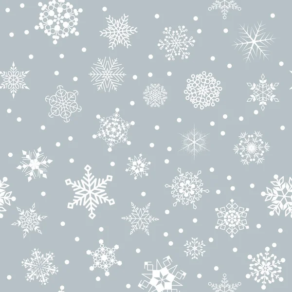 圣诞无缝图案与雪花 病媒假日纹理 — 图库矢量图片
