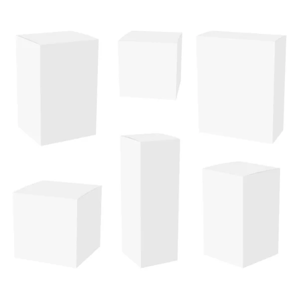 Beyaz Karton Ambalaj Kutusu Model Ilaç Kozmetik Için Kullanılabilir Vektör — Stok Vektör