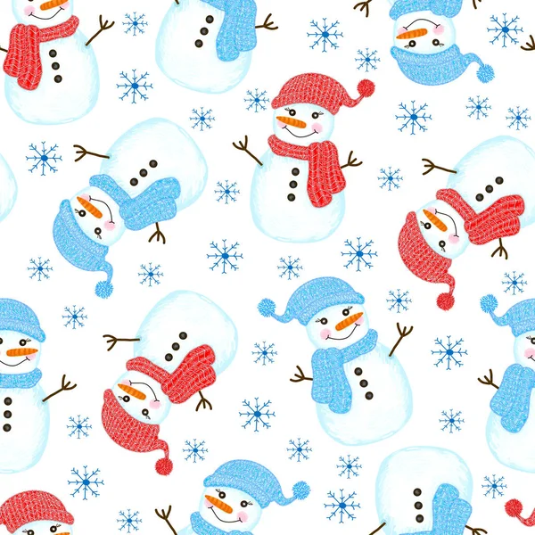 El çizmek kardan adam seamless modeli