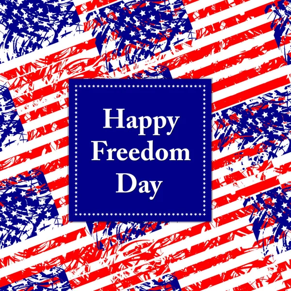 Buon Freedom Day - USA. sfondo colorato da bandiere americane — Vettoriale Stock