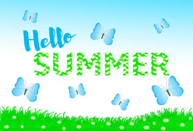 Yaz renkli arka plan Merhaba 