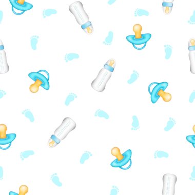 Gerçekçi mavi emzik, biberon, fo seamless modeli