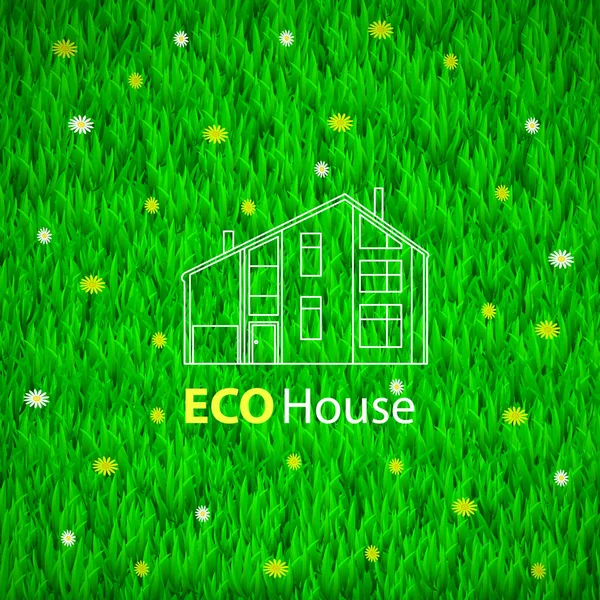 Eco House färgglada bakgrund. — Stock vektor