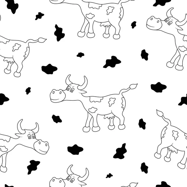 Nahtloses Muster von Kühen — Stockvektor