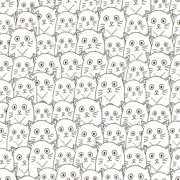Seamless pattern from the cats. Vector illustration — Stock Vector